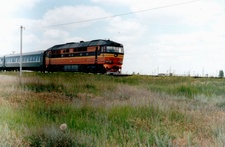 Пассажирский поезд на перегоне Иловля - Арчеда